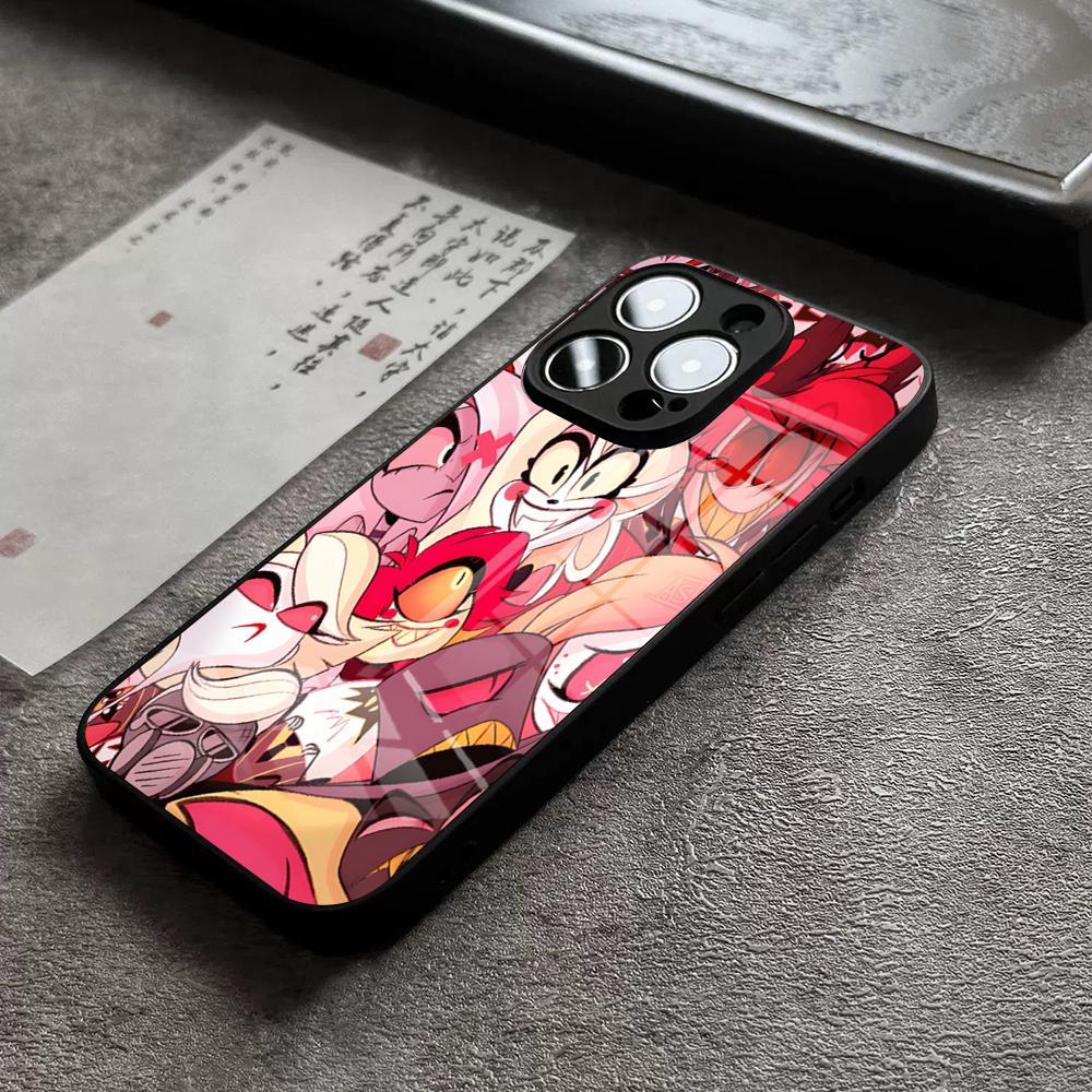 Чехол для телефона Hazbin Hotels Аластор Для iPhone 16 Pro Max 14 17 Air 12 15 11 13 Mini X XR XS Max SE Стеклянная крышка