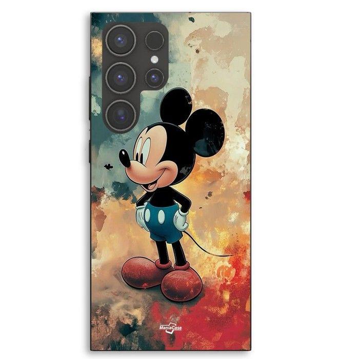 Coque de téléphone - MANIACASE - Samsung Galaxy S23 Ultra - Silicone TPU - Motif Mickey abstrait - Noir