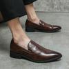 Men Loafers Street Style Brown Shoes Formal Business Wedding Dress Prom Tuxedo Party Shoes Large Size