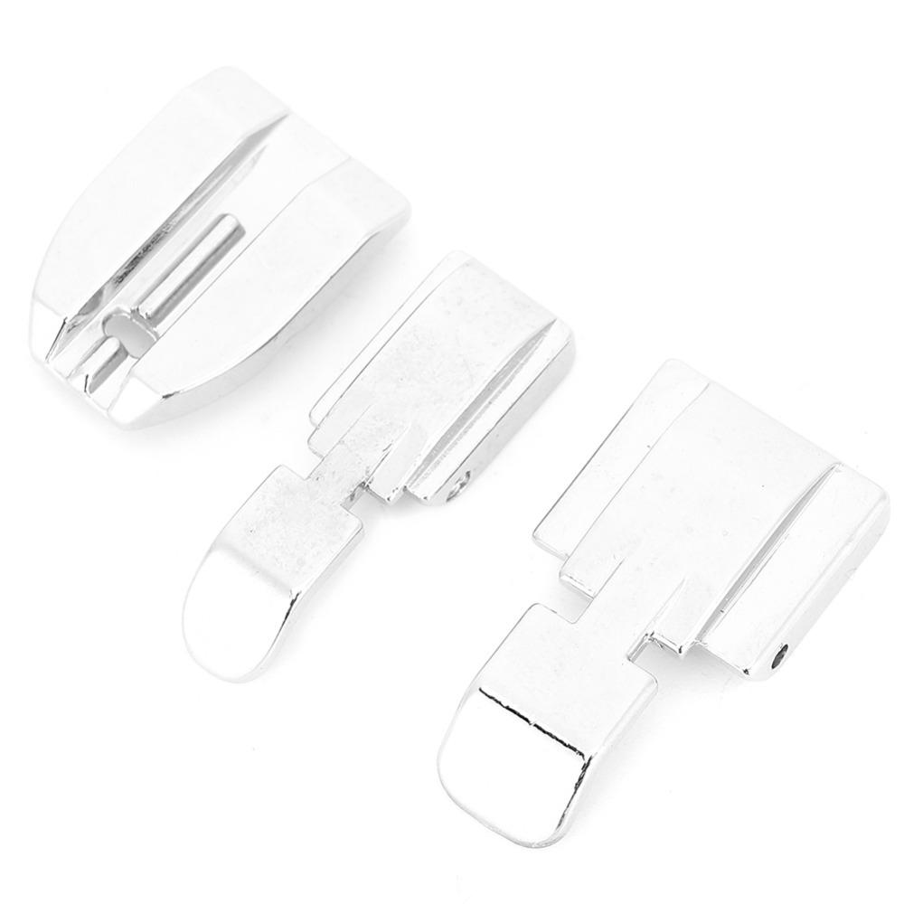 3pcs Stainless Steel Zipper Presser Foot Silver Color Sewing Machine Presser Foot  Home Sewing