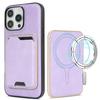 For iPhone 13 Pro Max Case Compatible with MagSafe Ultra Thin Card Holder PU Leather Coated TPU Cover