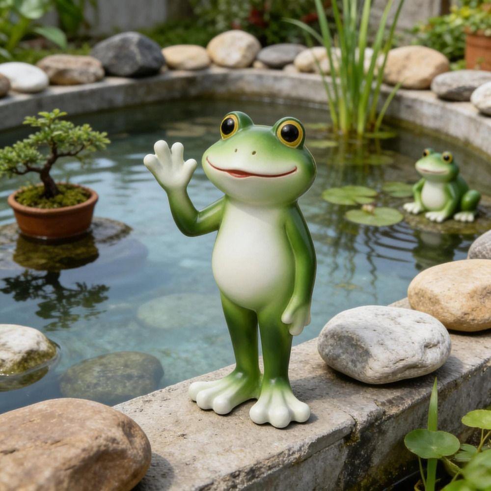 Resin Material Miniature Frog Statue Creative Craft Frog Garden Decor  Bonsai Plants