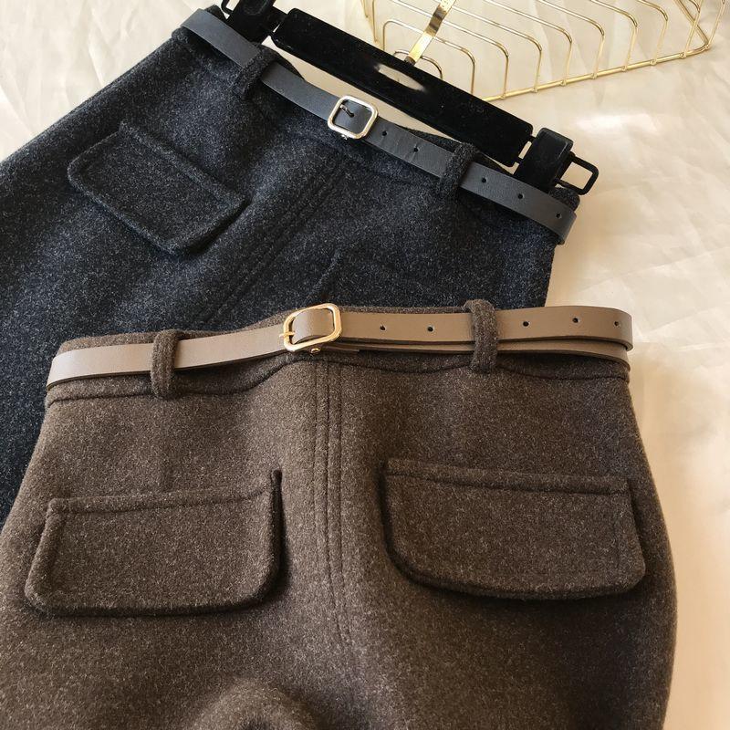 Шерстяная юбка, зимняя женская длинная корейская версия универсальной облегающей юбки с разрезом на бедрах Mujer Faldas