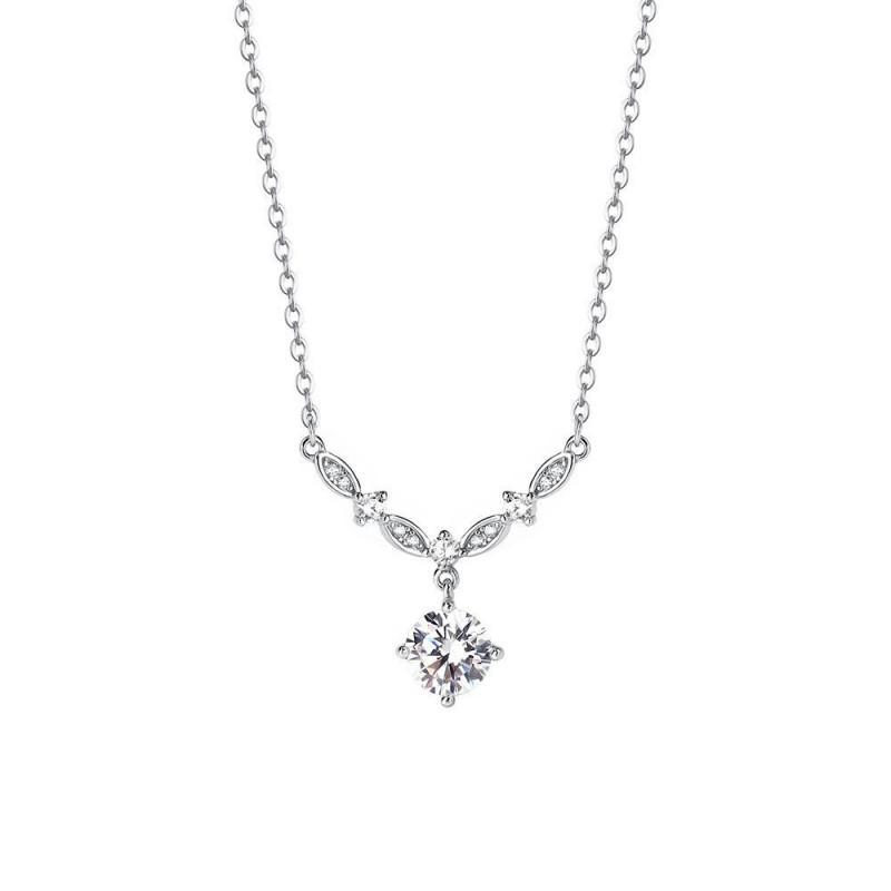 Womens Zircon Necklace Luxury Minimalist Collarbone Chain Fashion Accessory