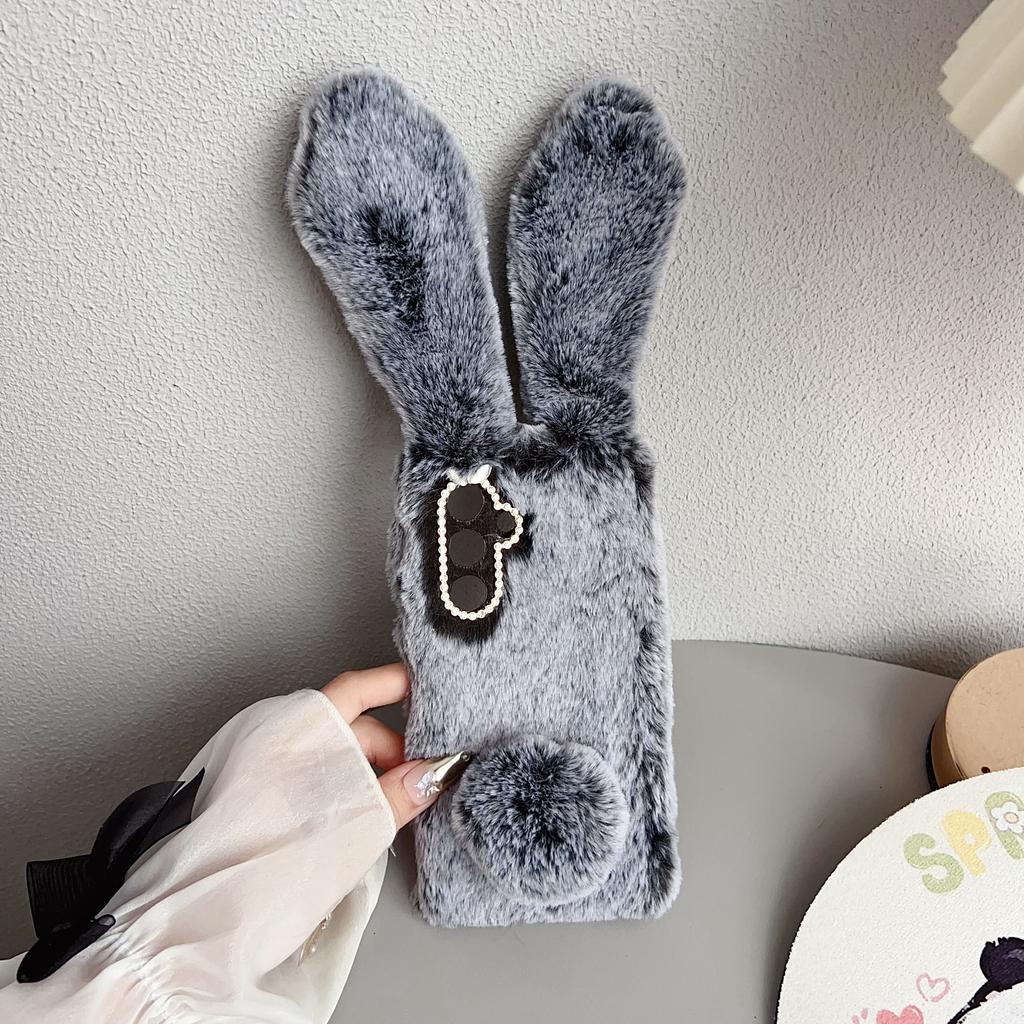 Чехол для Samsung Galaxy A17 5G Плюшевый Милый Кролик Зимний Пушистый TPU Чехол для Телефона