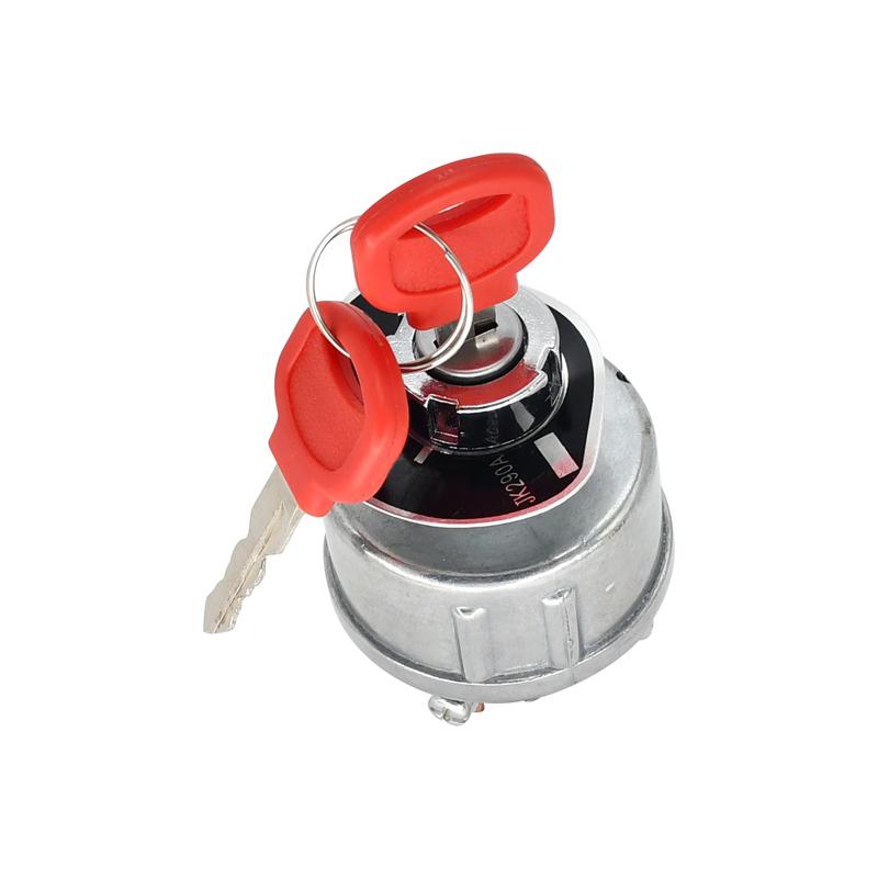 Car Parts Preheat Start Switch Ignition Lock JK290A With 4 Wiring Points & 2 Key Compatible with Jinma 184 200 204 250 254 284