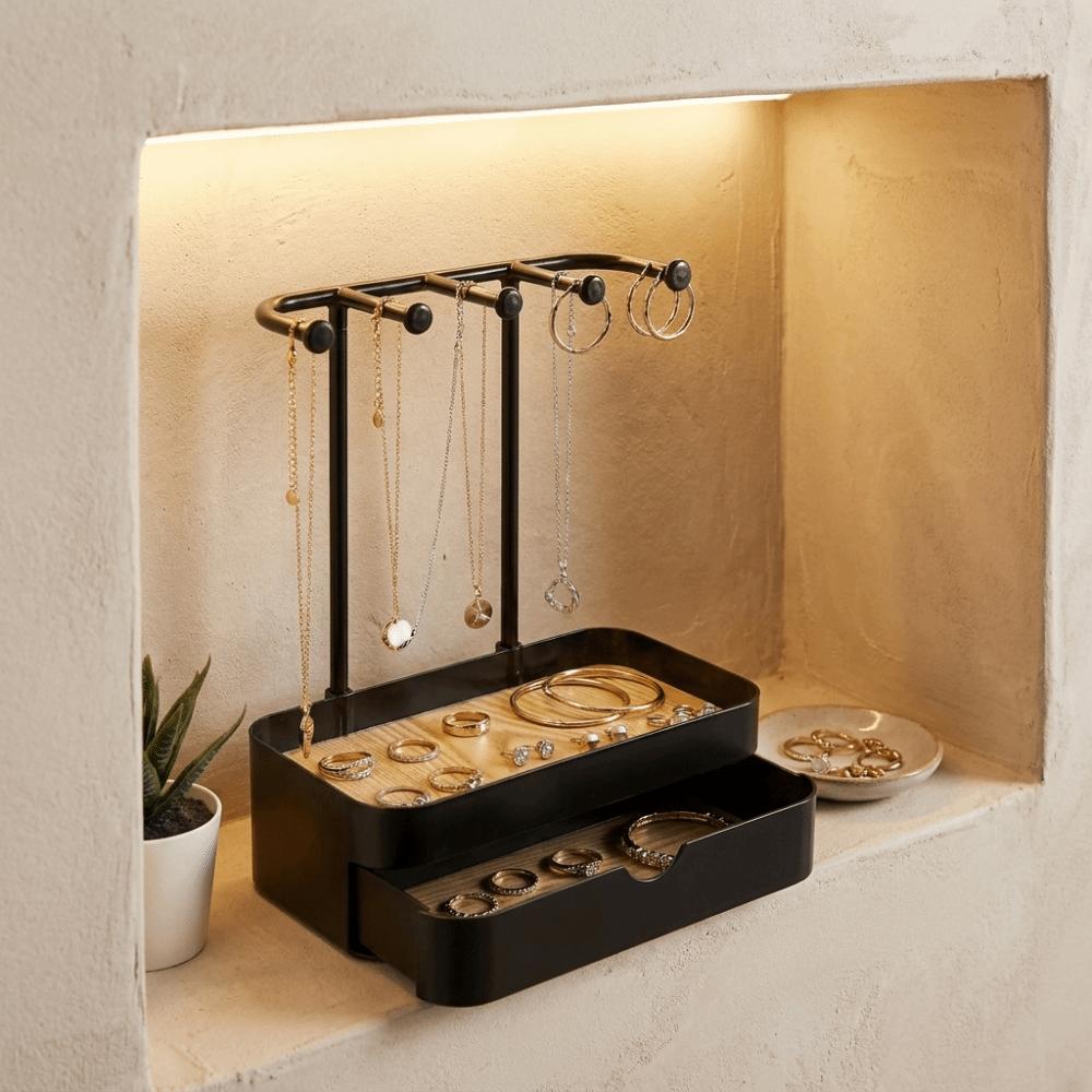 Portable Jewelry Display Holder Double Layer Jewelry Storage Rack Jewelry Organizer Home Display