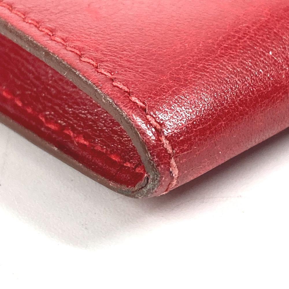 HERMES H logo vintage Pochette Rio Pochette Rio Clutch bag bag pouch Leather Red