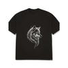 Футболка оверсайз с графическим принтом головы черного волка, повседневная уличная одежда, мужской топ