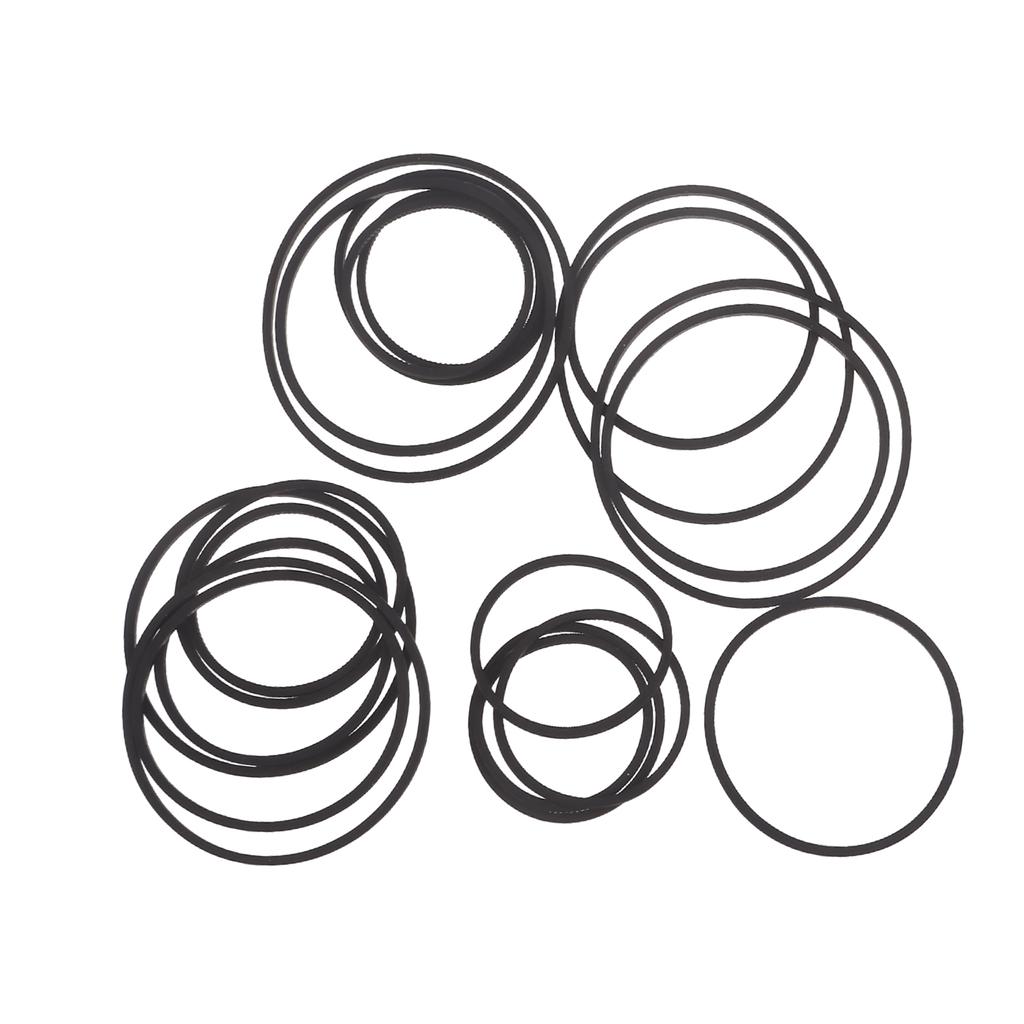 20pcs Square Rubber Belts for Recording Devices and Video Drives 1.2mm Strong Rubber Belts Mixed Size 30-65mm
