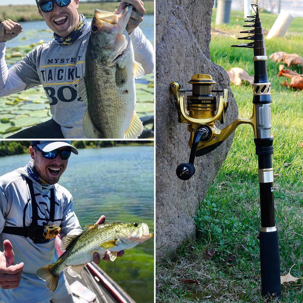 Удочка и спиннинговая катушка Удочка из углеродного волокна Рыболовная катушка для рыбалки на открытом воздухе Рыболовные снасти