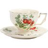 1 шт. фарфоровая чашка с блюдцем с узором «клубника», 250 мл, ароматизированная чайная чашка, кофейная чашка, керамические чайные сервизы