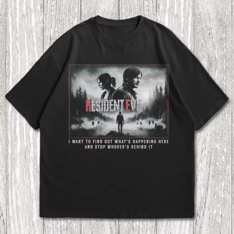 Resident Evil, Horror Video Game Movie T shirt Summer New Men's Casual Y2K T shirt Unisex