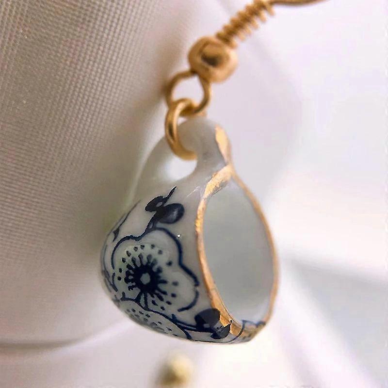 Retro Ceramic Teacup Earrings