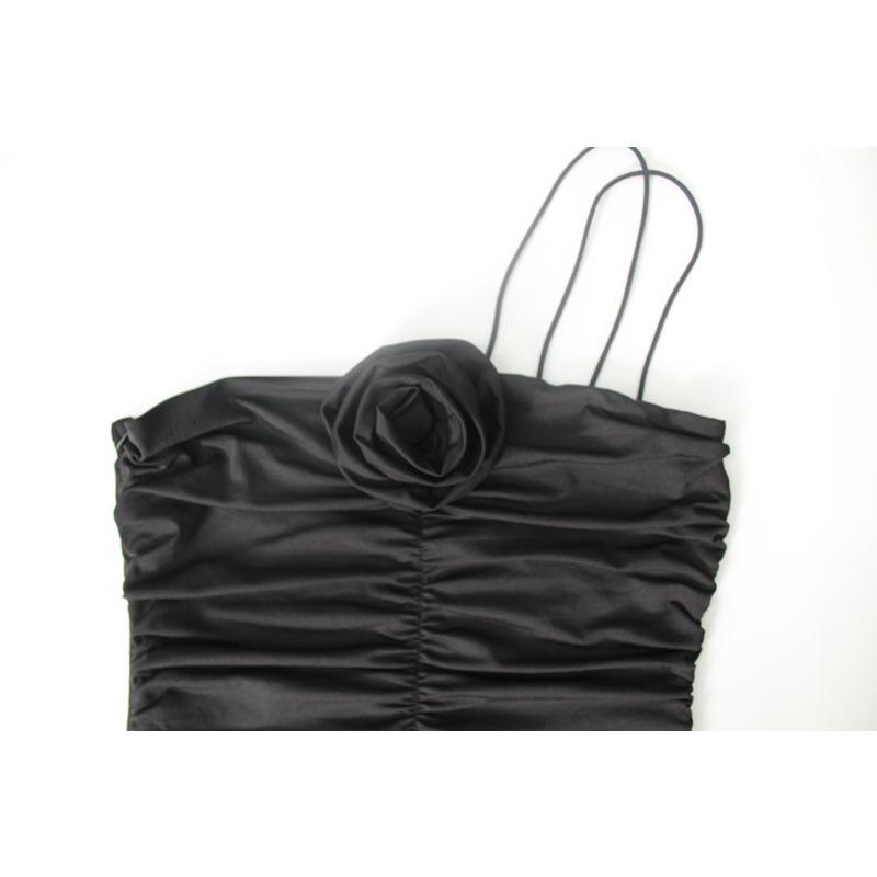 Женское одно плечо Холтер Цветок Плиссированная поясная сумка Хип Сексуальный горячий темперамент Банкетное длинное платье