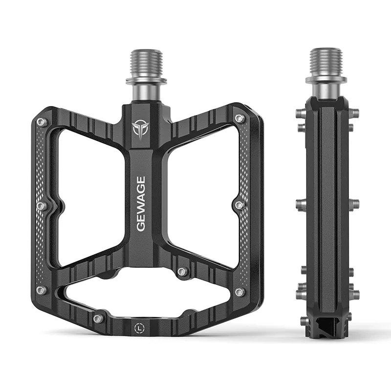 Gewage Aluminum Sealed Bearing Platform Bicycle Pedals Black