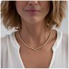 [R4758] - Gold-plated Necklace 'Rivière De Cristal' White Gold - 45 Cm - 4 Mm