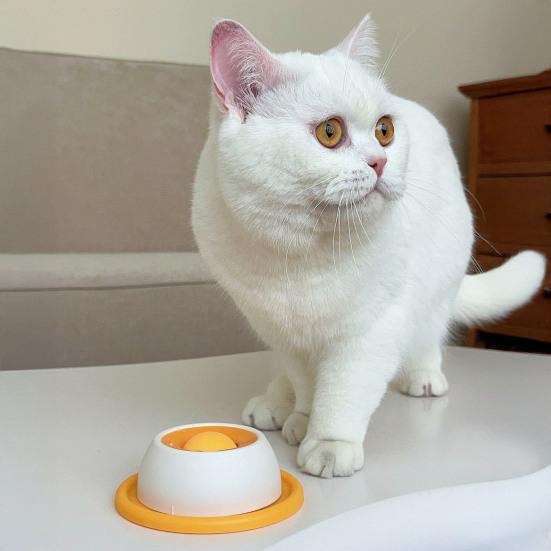 Миска для лизания для питомцев, диспенсер для жидкого лакомства, лизательный мяч для собак, нескользящая миска-медленееда с вращающимся шариком