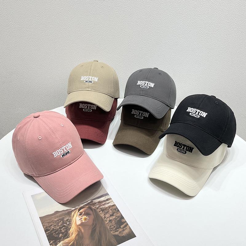 "Autumn Korean Style Embroidered Baseball Cap for Women & Men with Large Head Circumference"