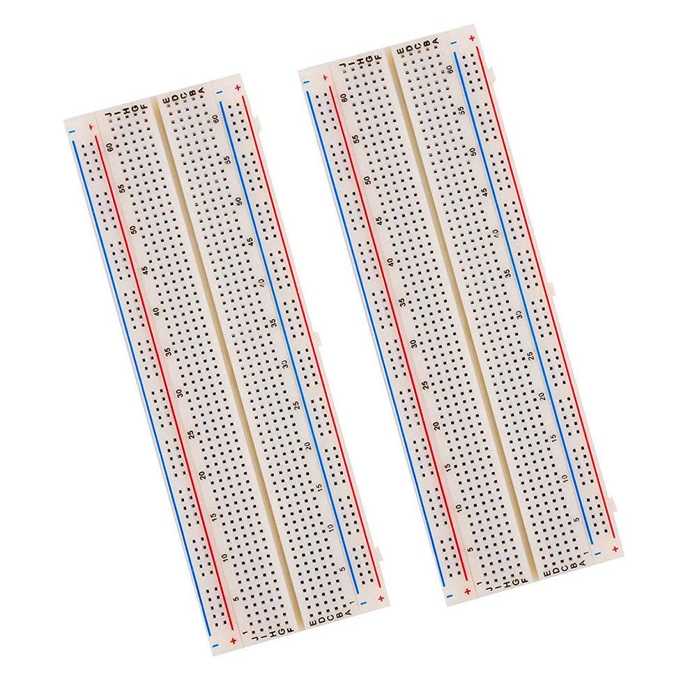 KKHMF 2 шт. MB-102 830 точек подключения Макетная плата Макетная плата без пайки Плата PCB Экспериментальная плата для прототипирования 165x55x10 мм