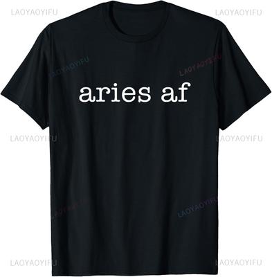 Футболка с забавным принтом «Овен» (Aries AF) для мужчин и женщин, с коротким рукавом, посвященная астрологии, марту и апрелю.