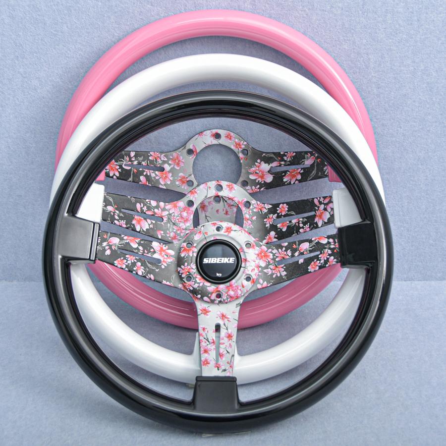 14inch 350mm Pink Flower JDM Universal Racing Sports Steering Wheel Car Accessories