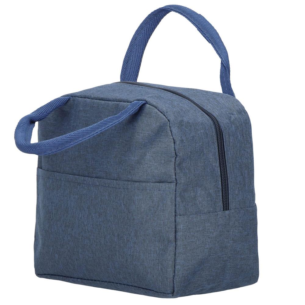 Insulated Lunch Bag Thermal Cooler Box 21x10x23cm Blue Picnic Food Container Keep Fresh