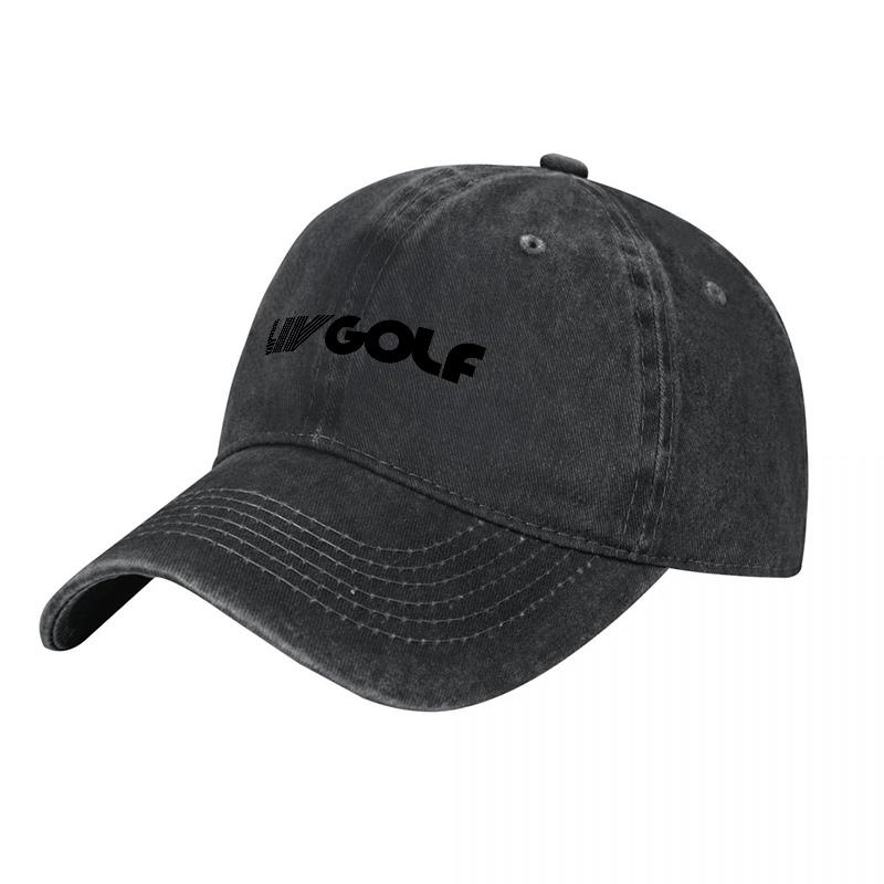 КЕПКА LIV GOLF ИЗ СТИРАНОГО ХЛОПКА КЛАССИЧЕСКИЙ ДИЗАЙН ЧЕРНАЯ ХОЛЩОВАЯ ШЛЯПА ДЛЯ УНИСЕКС И ЖЕНЩИН СПОРТИВНЫЙ СТИЛЬ ЕЖЕДНЕВНАЯ НОСКА
