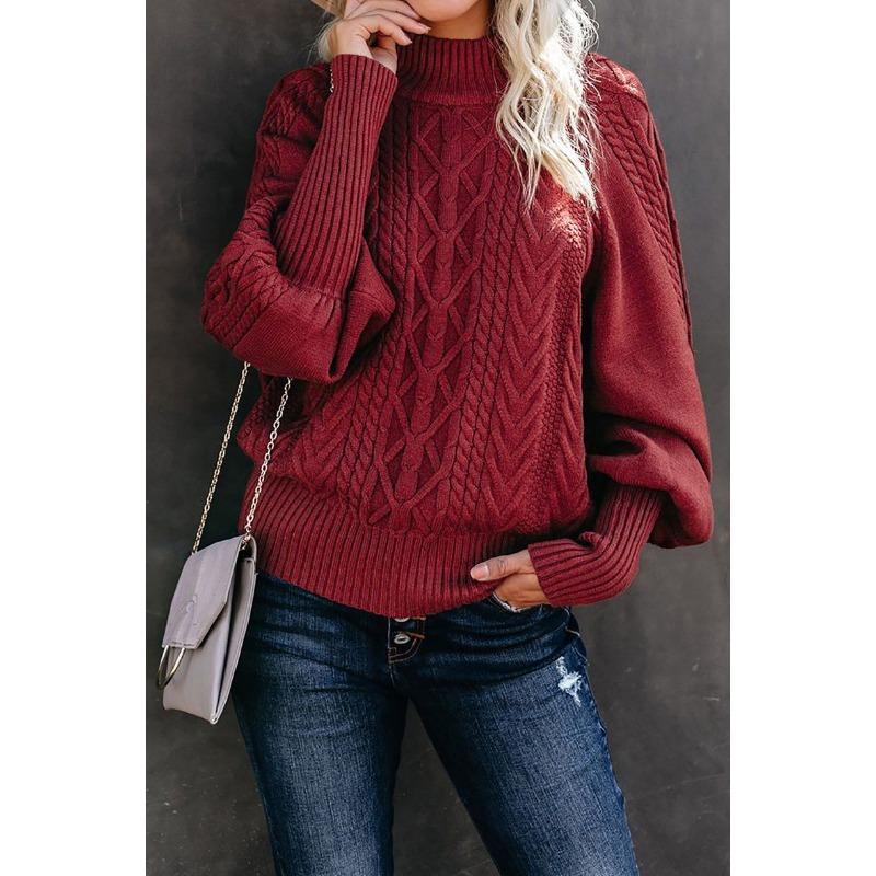 YYFS Women's Fashion Casual Fall Winter Solid Color Print Long Sleeve High Neck Sweaters