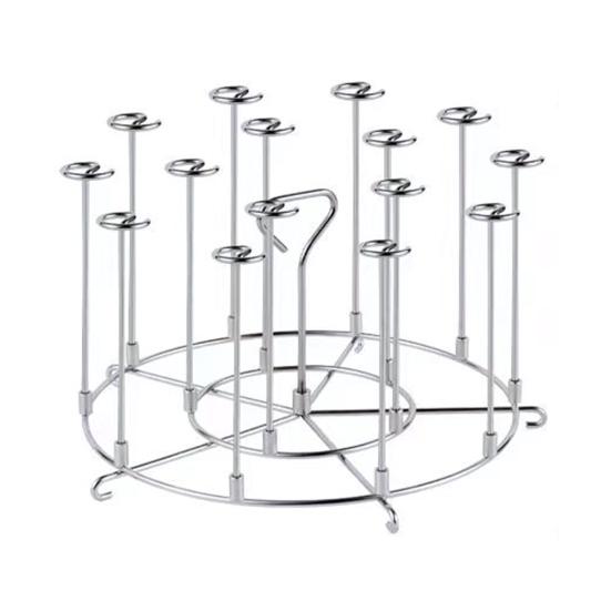 Stainless Steel Fryer Skewer Stand with Polished Edges Rustproof Dishwasher Safe Vertical Skewer Air Fryer Accessories
