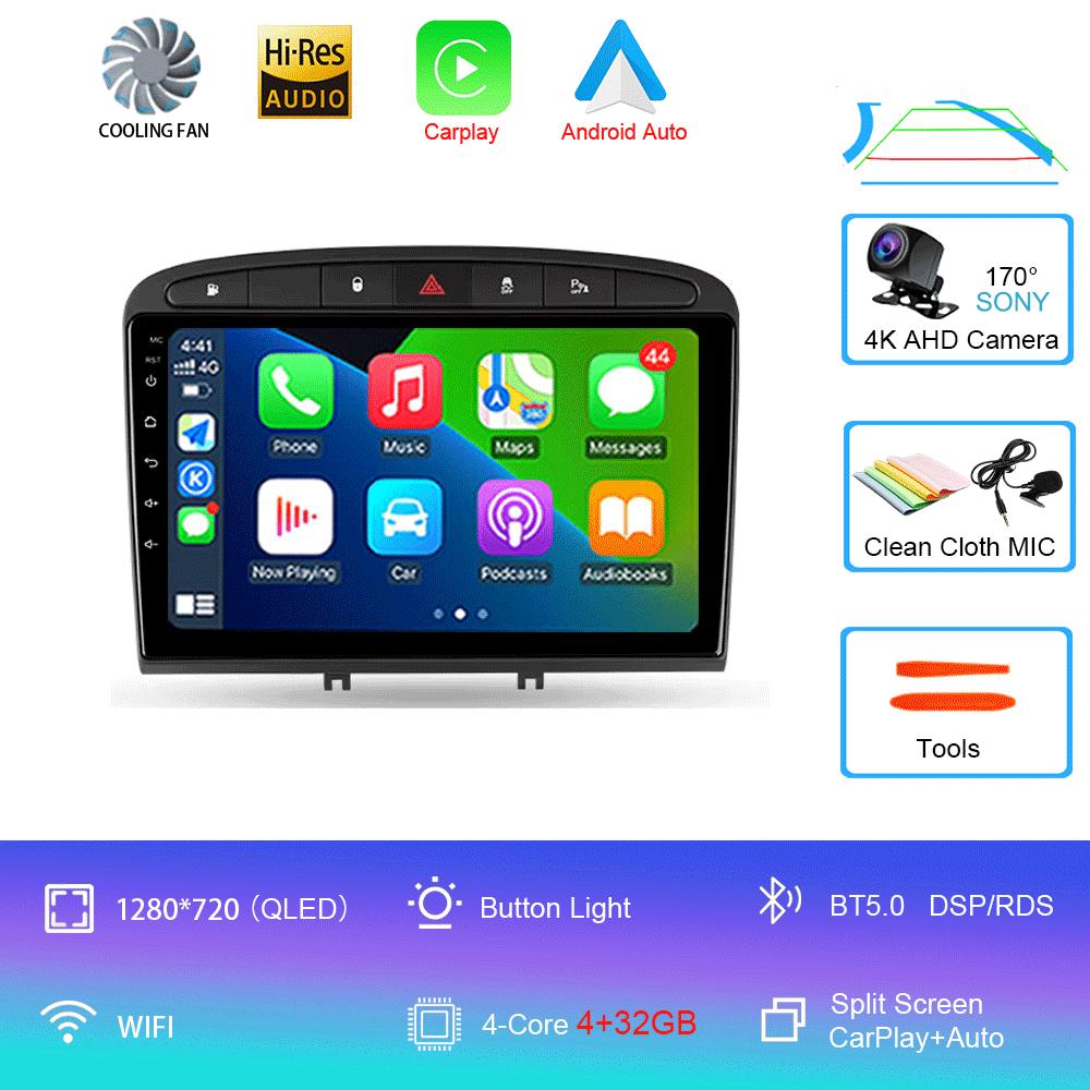 Android 14 Carplay Auto для Peugeot 308 308SW 2007-2015 408 2012-2020 GPS автомобильный радиоприемник мультимедиа видеоплеер стерео WIFI+4G DSP