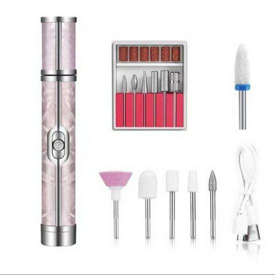Беспроводная электрическая пилка для ногтей: Портативный маникюрный инструмент для придания формы и удаления ногтей с перезаряжаемой шлифовальной ручкой.