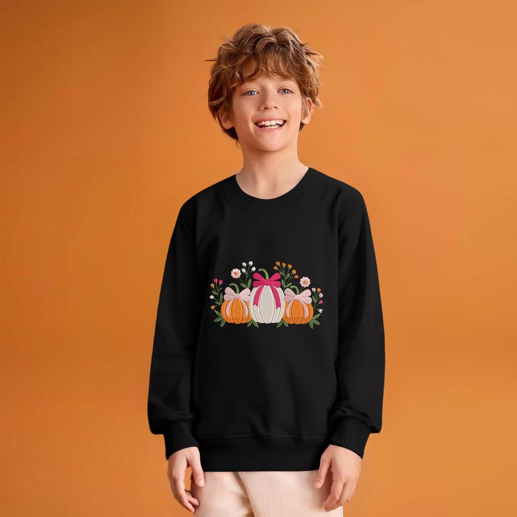 Kids' Fashion Loose-Fit Casual Long-Sleeve Christmas Print Oversized Crewneck Sweatshirt