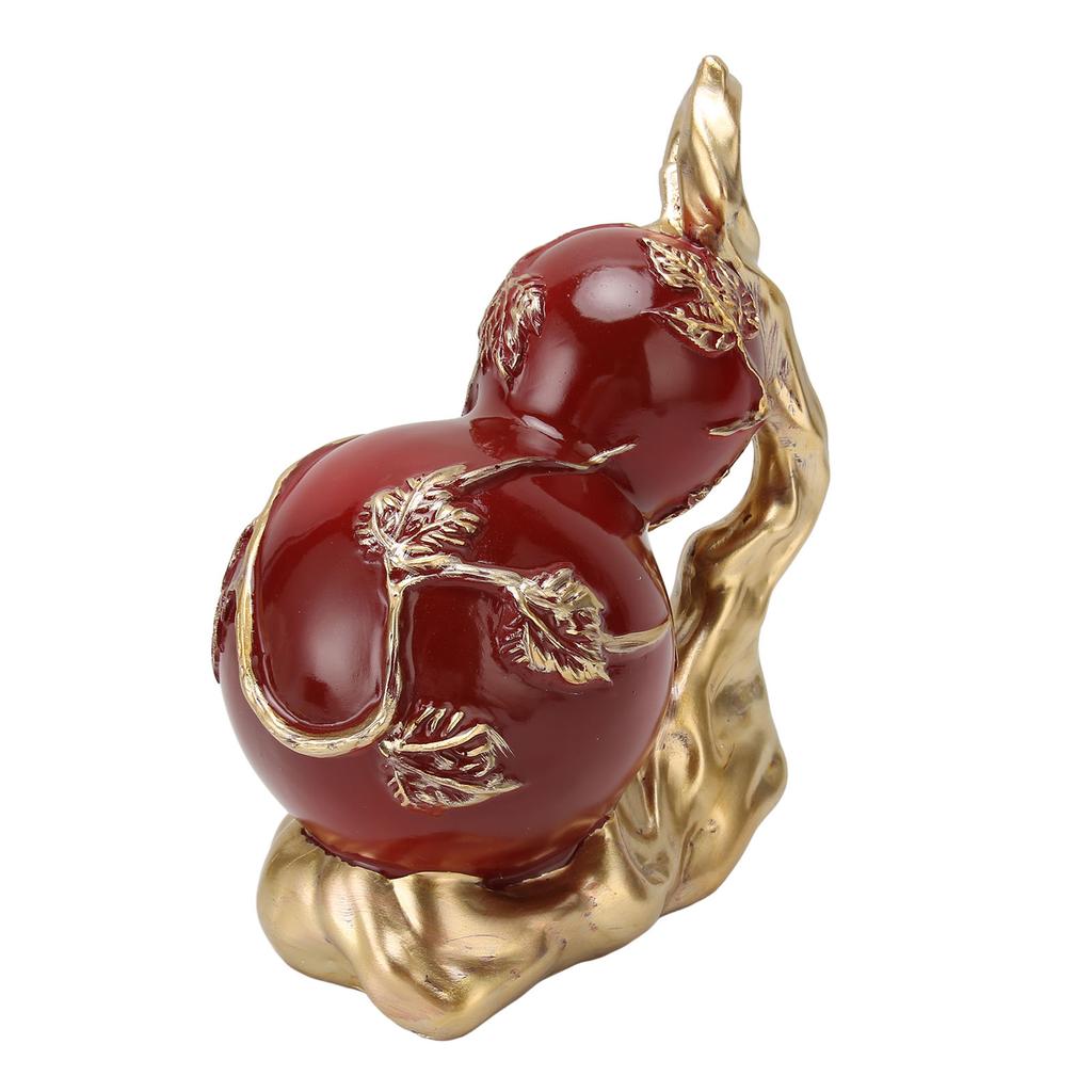 Красная смоляная тыква-статуэтка Богатство Мир Раскрашенная вручную китайская тыква фэн-шуй с противоскользящей накладкой