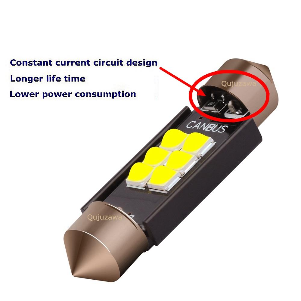 4pcs Festoon 31mm 36mm 39mm 41mm LED Bulbs C5W C10W Super Bright LED Canbus No Error Auto Interior Doom Lamp Car Reading Lights Bulbs 7