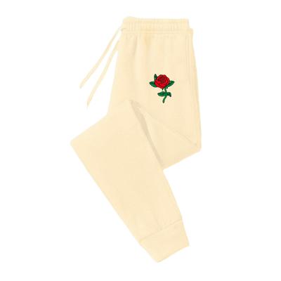 Женские брюки, модные весенне-осенние уличные брюки с принтом роз, эстетические спортивные штаны для женщин