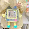 New Japanese Two-dimensional Plush Small Bag Cartoon Cute Expression Transparent Girl Crossbody Bag Fun Casual Joker Shoulder Bag Doll Bag