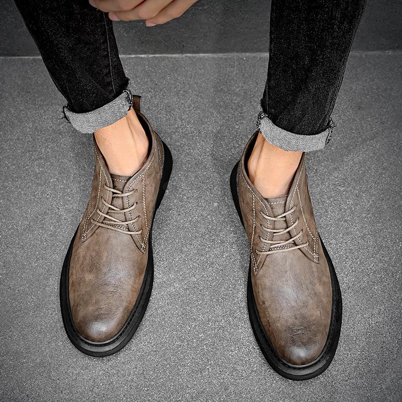 Мужская деловая кожаная обувь Деловая повседневная обувь Эластичная и дышащая модная обувь Doug Уличная модная мужская обувь на плоской подошве