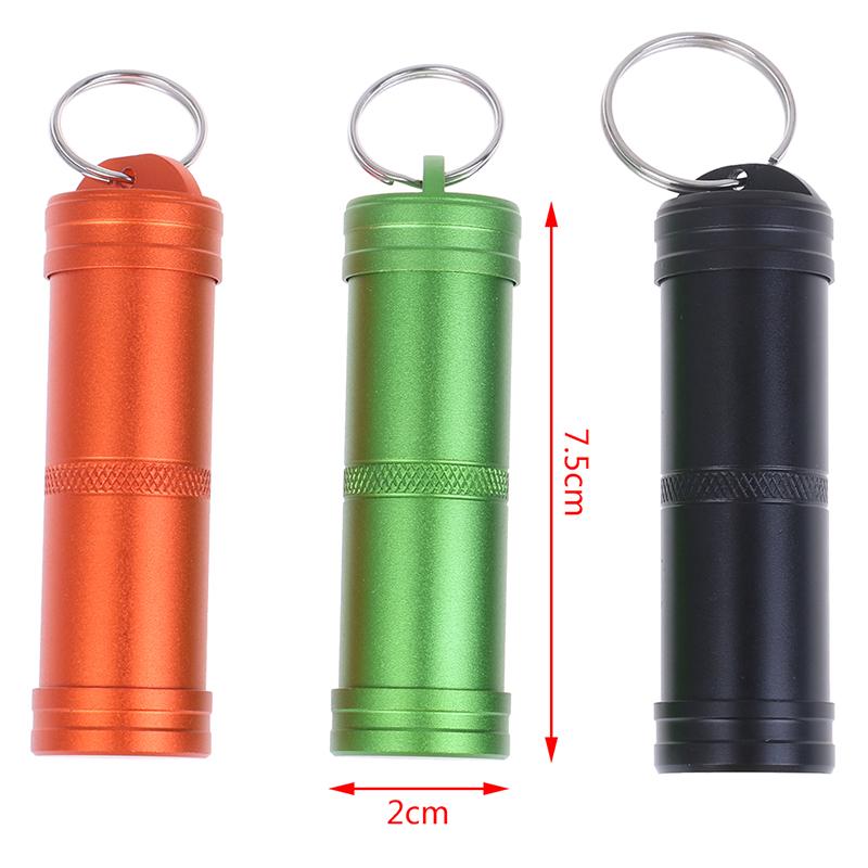 1Pc Mini Waterproof Capsule Seal Bottle Outdoor Edc Survival Pill Box Tank Case