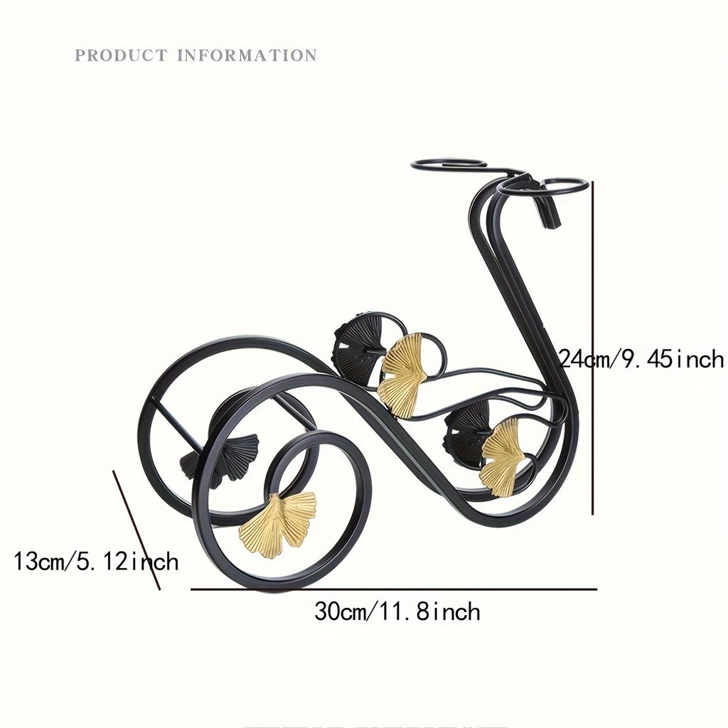 Подставка для вина на 1 бутылку, дизайн в виде трехколесного велосипеда, с устойчивым основанием, компактный органайзер для столешницы, элегантный кухонный декор для домашнего бара, обеденного стола