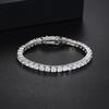 4mm High Carbon Diamond Bracelet Hip-hop Simple and Elegant Couple High-end Super Flash Full Diamond Single Row Diamond Sterling Silver Tennis Chain