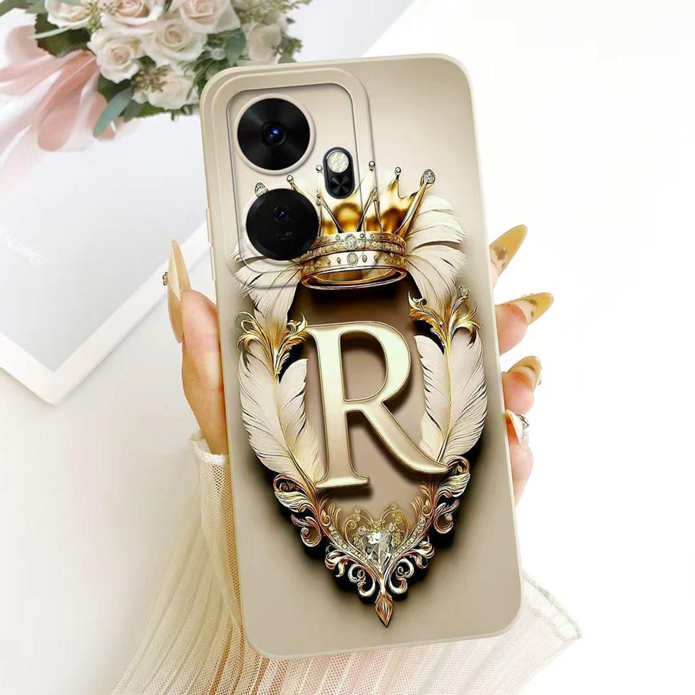 For ITEL P55 Plus Case Cover Luxury A-Z Letters 2D Painted Silicone Bumper For ITEL P55+ P663L P663LN Phone Casing