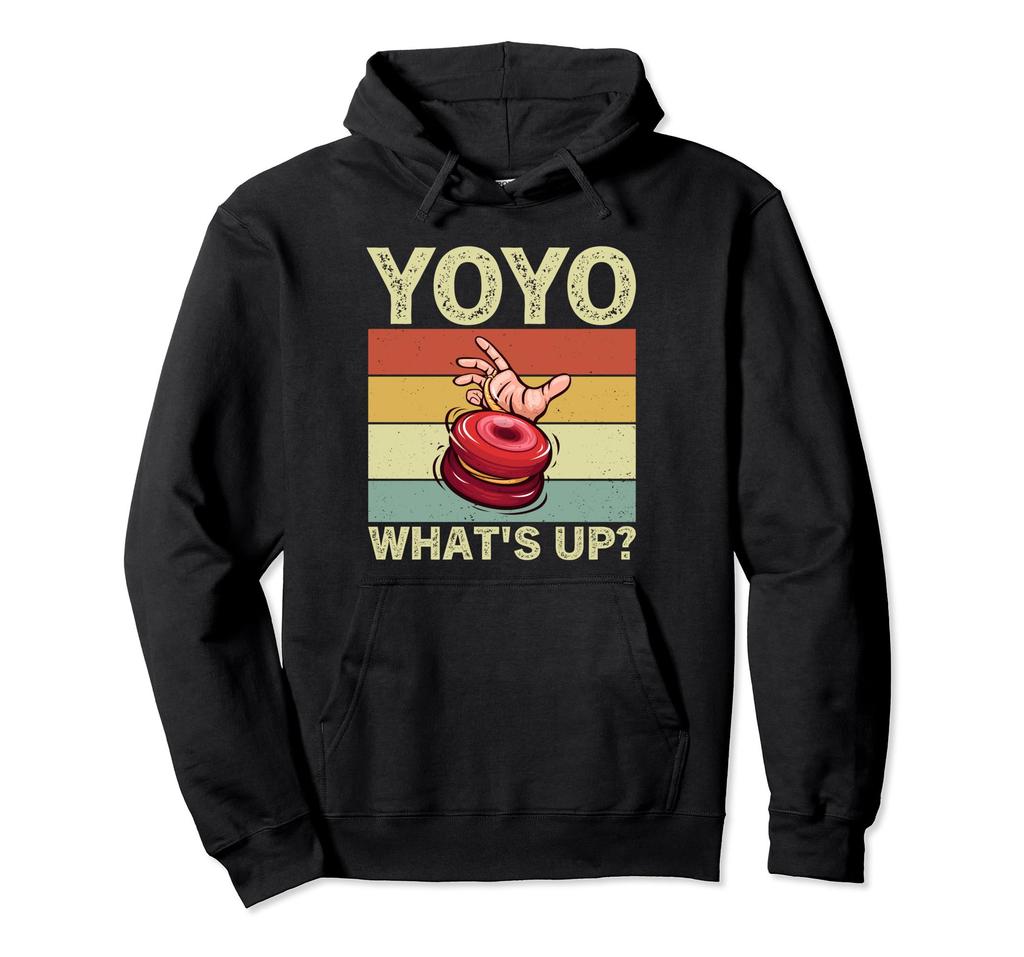 Yoyo Up Funny Vintage Yoyo Toy Lover Player Retro Hoodie What's