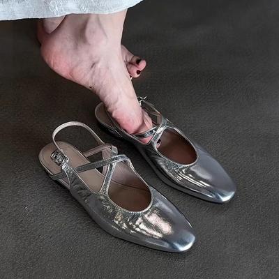 Универсальные сандалии-шлепанцы на плоской подошве с перекрестными ремешками для женщин, с круглым носком, с неглубоким вырезом, одинарные туфли