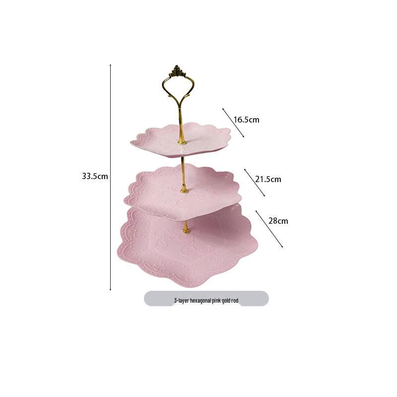 Трехъярусная подставка для торта к европейскому полуденному чаю - креативный многослойный пластиковый поднос для десертов и фруктовая тарелка