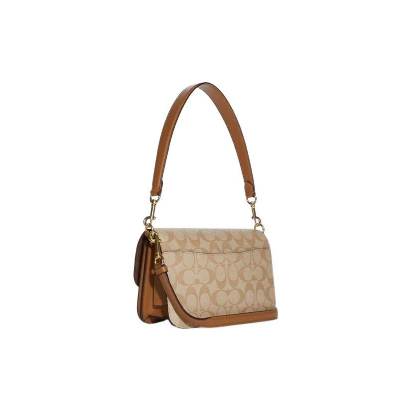 Coach Brynn 23 Classic Monogram Flap Top Detachable Long Handle Adjustable Shoulder Strap Canvas With Leather Tote Crossbody Shoulder Bag CA529-IMNLJ