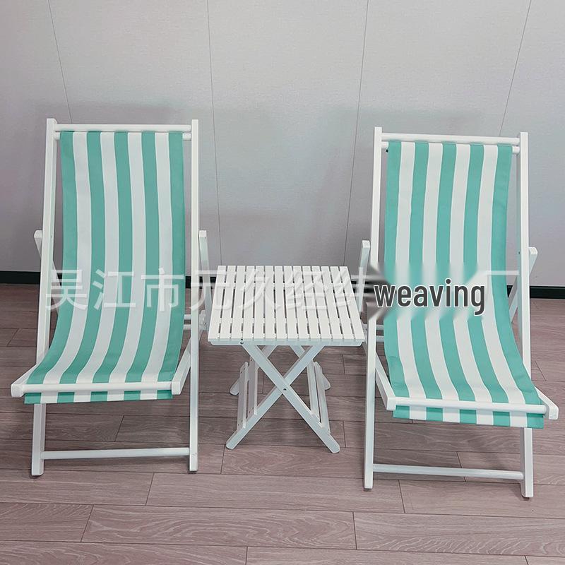 Pink Wooden Outdoor Lounge Chair for Beach, Balcony, Camping, and Garden