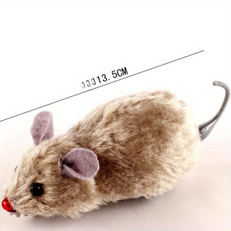 1Pcs Funny Lifelike Plush Mouse Running Rat Toy for Cats Dogs Pets Kids Random Color