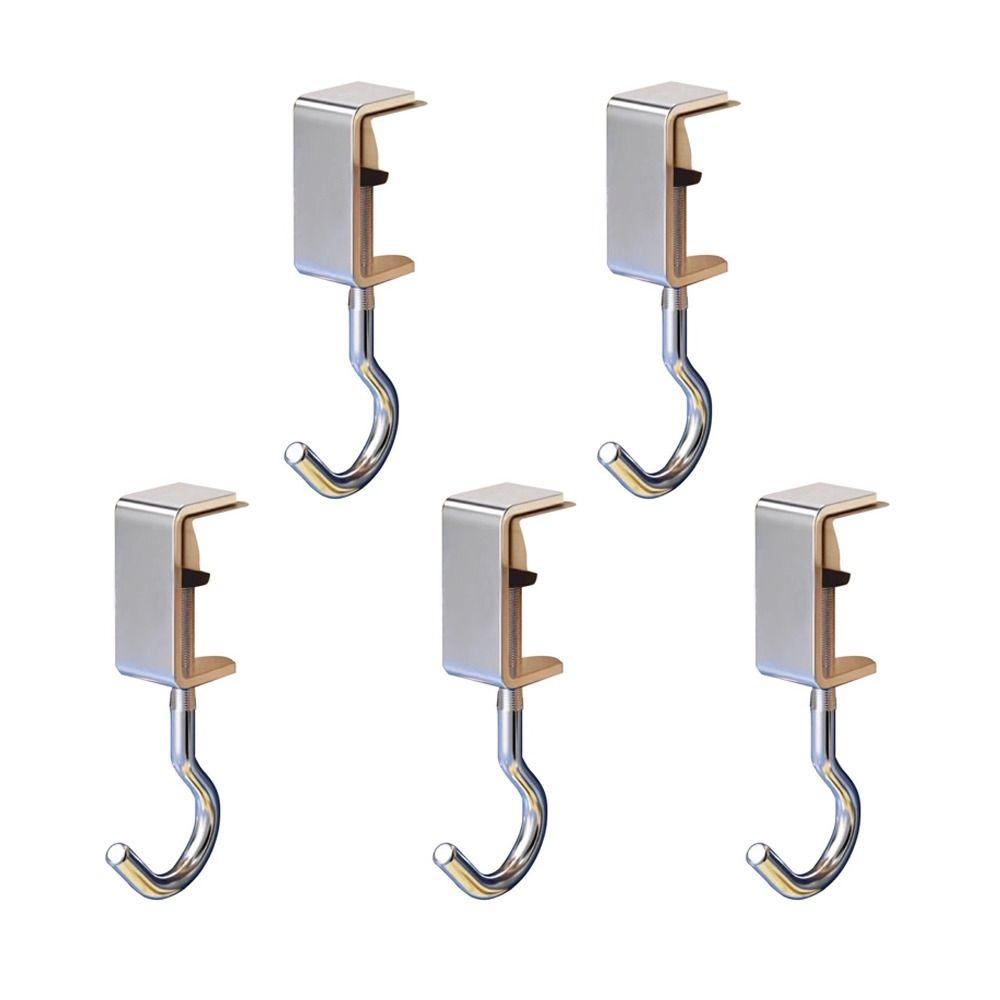 5Pcs Adjustable Desktop Hook Large Load-bearing Hanging Backpack Hook Sturdy Table Edge Hook Home