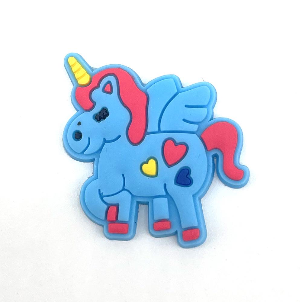 Милые мультяшные пряжки для клогов в виде цветка единорога - Съемные и из мягкой резины украшения для садовой обуви